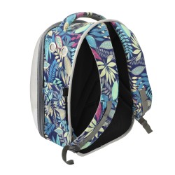 MOCHILA SPACE AZUL CON FLORES 2