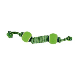 KNOT WITH 2 TWO-TONED TENNIS BALLS