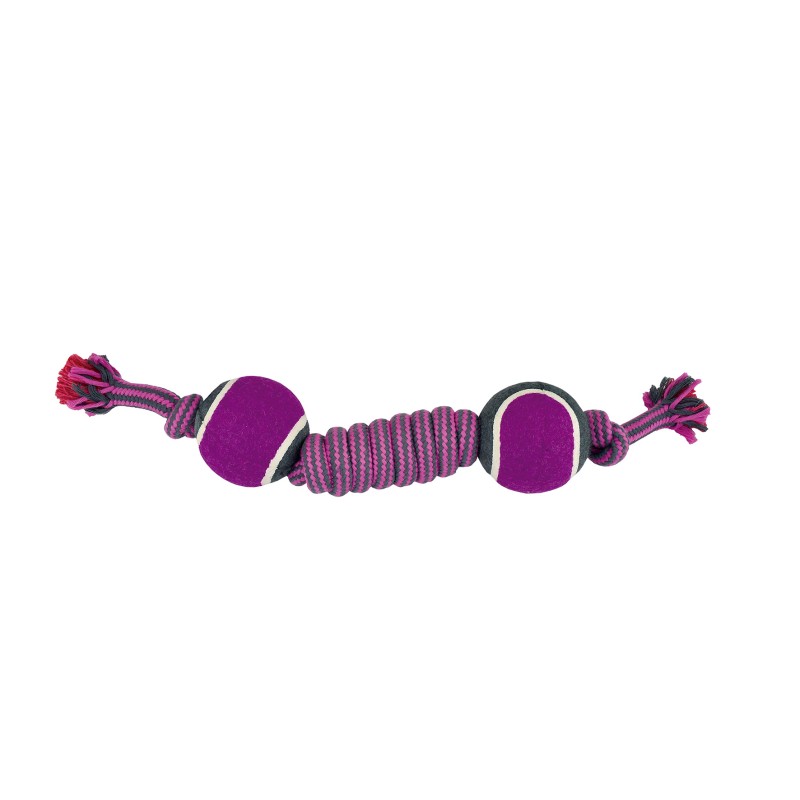 KNOT WITH 2 TWO-TONED TENNIS BALLS