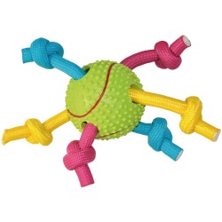 BALLE DE TENNIS EN CAOUTCHOUC AVEC CORDE TRICOLORE