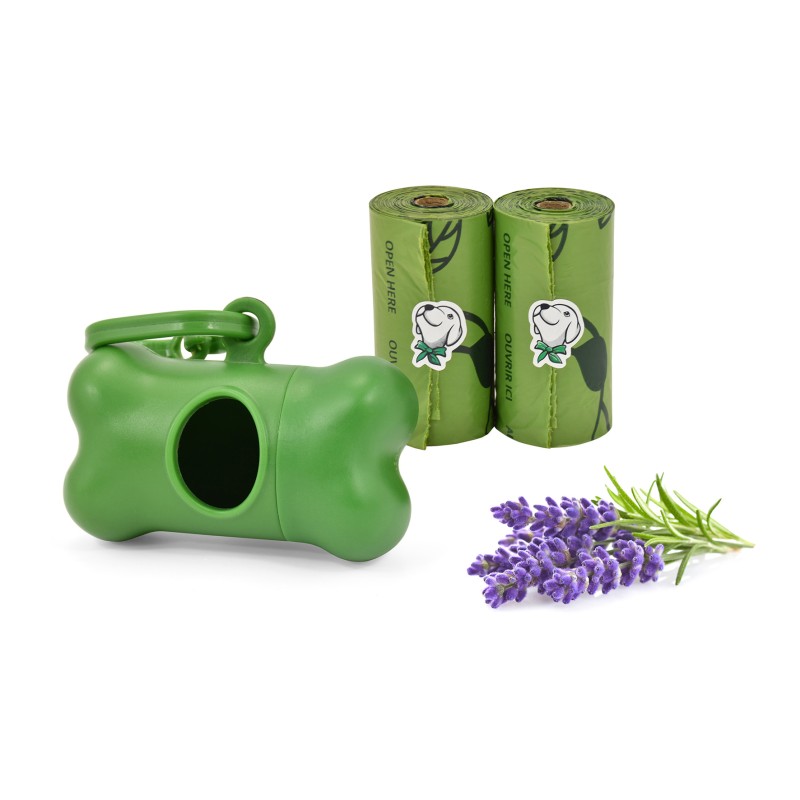 RECYCLED BAG HOLDERS 2 ROLLS of 15 SCENTED BAGS