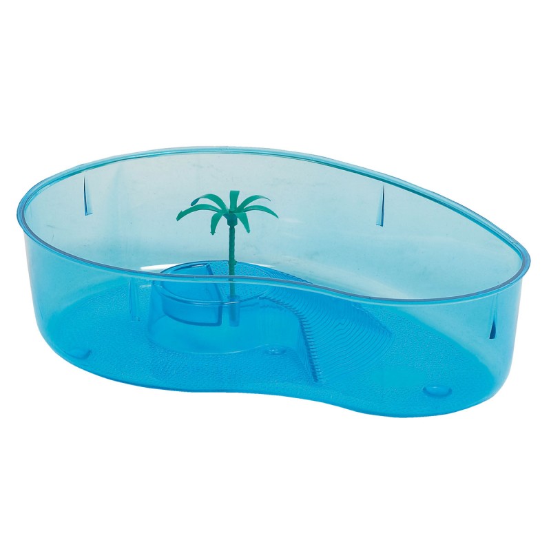 KIDNEY-SHAPED TURTLE TANK WITH PALM TREE ASSORTED COLORS