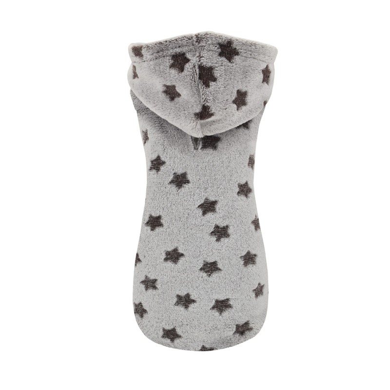 SUDADERA CON CAPUCHA ESTRELLAS MARRON