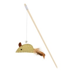 VARA COM RATO DE VIME E PENA 40 cm
