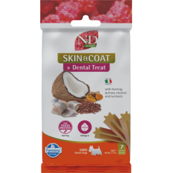 N&D QUINOA SNACK DOG SKIN AND COAT ARENQUE MNI 7 STICKS