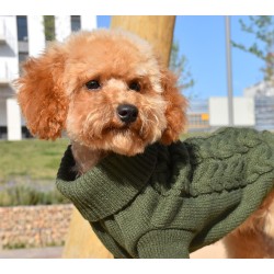 STRICKPULLOVER GEFLOCHTEN GRÜN 2