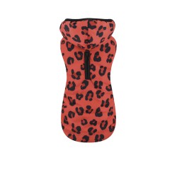 VESTE AVEC CAPUCHE ROUGE LÉOPARD