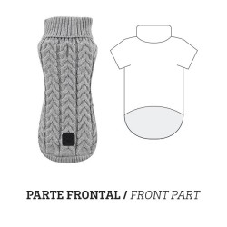 PULL EN MAILLE TRÉSSÉE GRIS 2