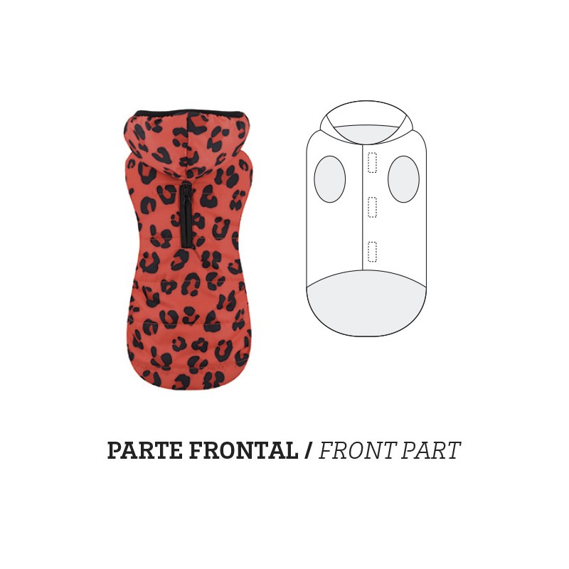 RED LEOPARD JACKET WITH HOOD