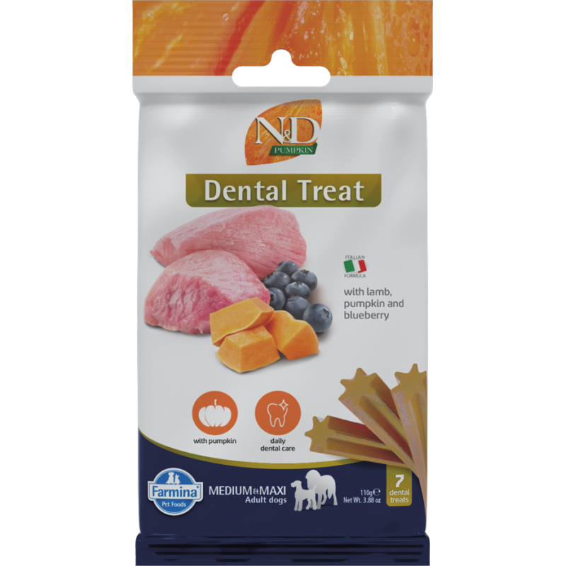 N&D PUMPKIN SNACK HUND LAMM HEIDELBEERE MEDMAXI 7 STICKS