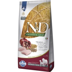 N&D DOG ANCESTRAL GRAIN  POLLO, ESPELTA, AVENA Y GRANADA ADULT MEDIUM & MAXI 12KG