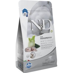 ND PERRO BLANCO, LUBINA, ESPIRULINA E HINOJO, CACHORRO MINI 1, 5 KG