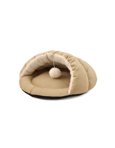 BEIGE HÖHLENBETT MIT BALL
