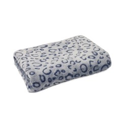 COPERTA CON STAMPA ANIMALIER BLU