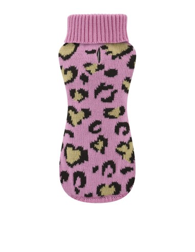 PINK LEOPARD KNIT SWEATER
