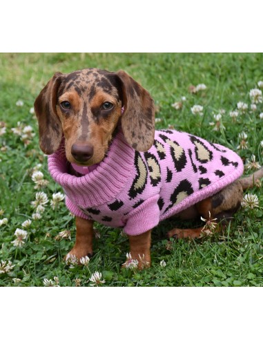 PINK LEOPARD KNIT SWEATER
