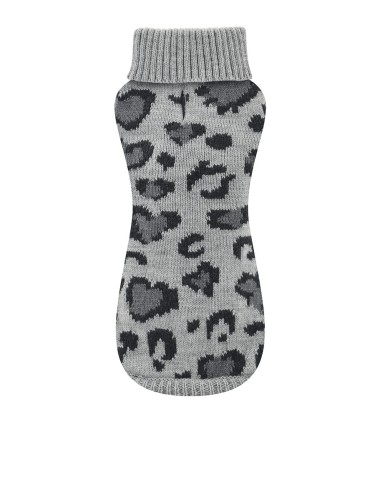 MAGLIONE LEOPARDATO GRIGIO