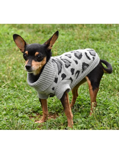 MAGLIONE LEOPARDATO GRIGIO