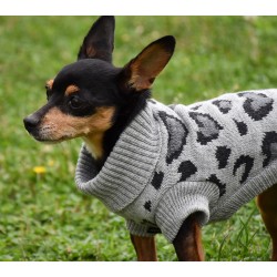 PULL EN MAILLE LÉOPARD GRIS 2