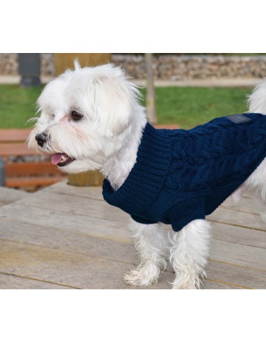 NAVY BLUE CABLE KNIT SWEATER