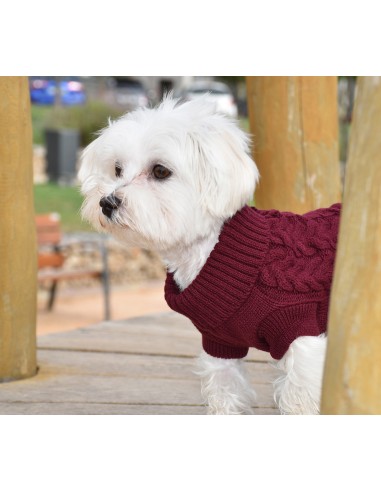 MAGLIONE A TRECCE BORDEAUX