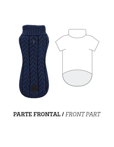 PULL EN MAILLE TORSADÉE BLEU MARINE