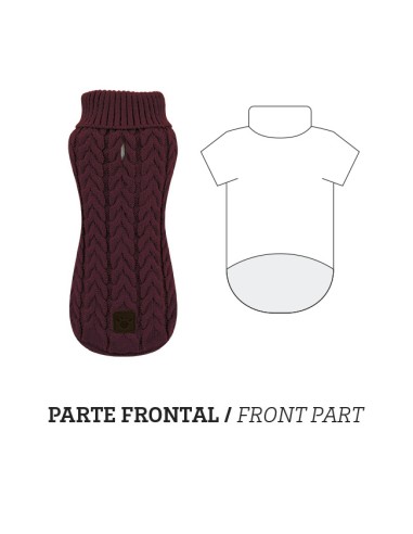 MAGLIONE A TRECCE BORDEAUX