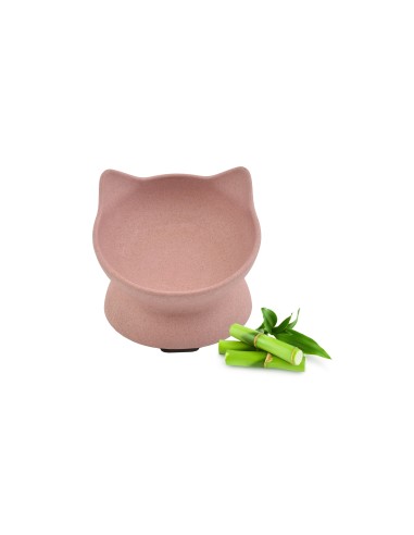 Mangeoire surélevée en bambou pour chat